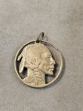 1936 Buffalo Nickel Cutout Pendant - Sterling Silver